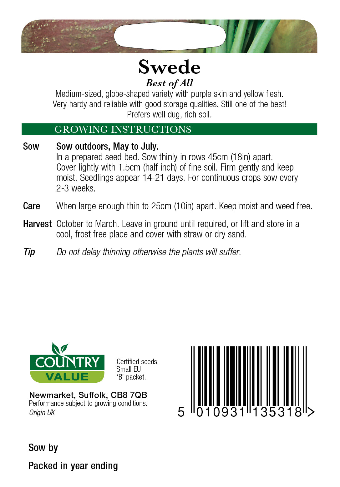 Swede Best of All 300 Seeds