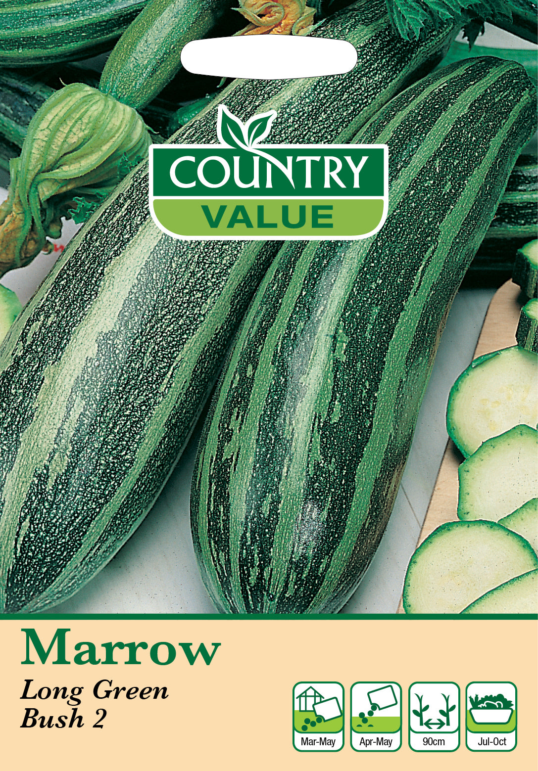 Marrow Long Green Bush 8 Seeds