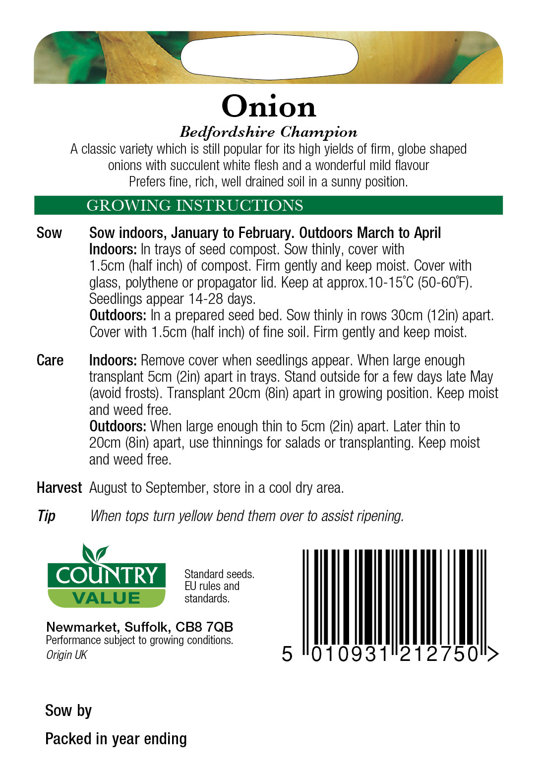 Onion Bedfordshire Champion 200 Seeds