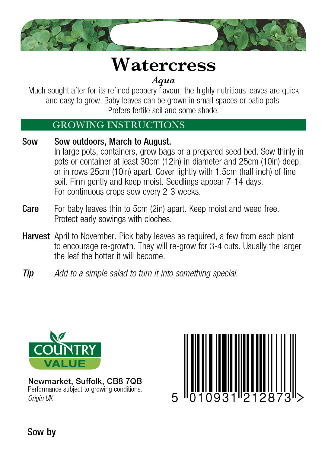 Watercress Aqua 600 Seeds