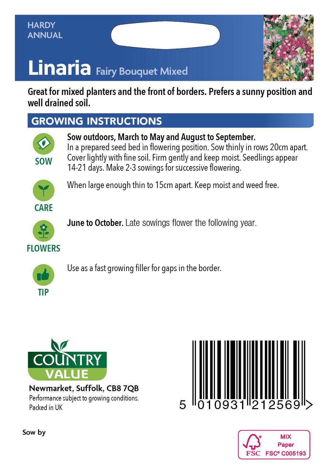 Linaria Fairy Bouquet Mixed Seeds