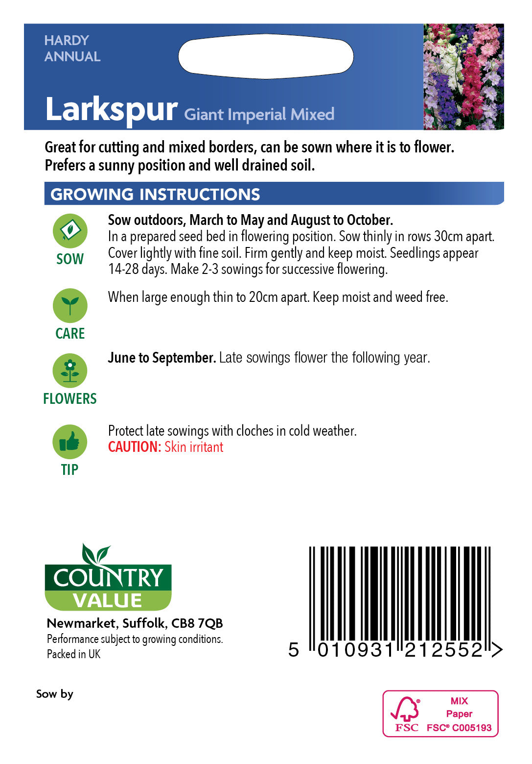 Larkspur Giant Imperial Mixed 200 Seeds