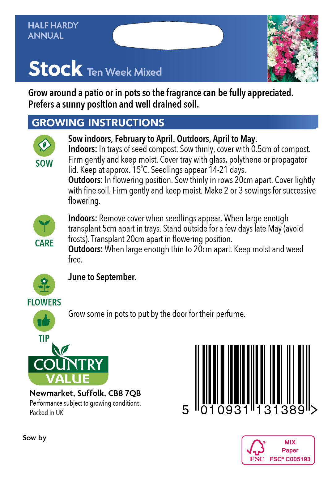 Stock Ten Week Mixed 200 Seeds
