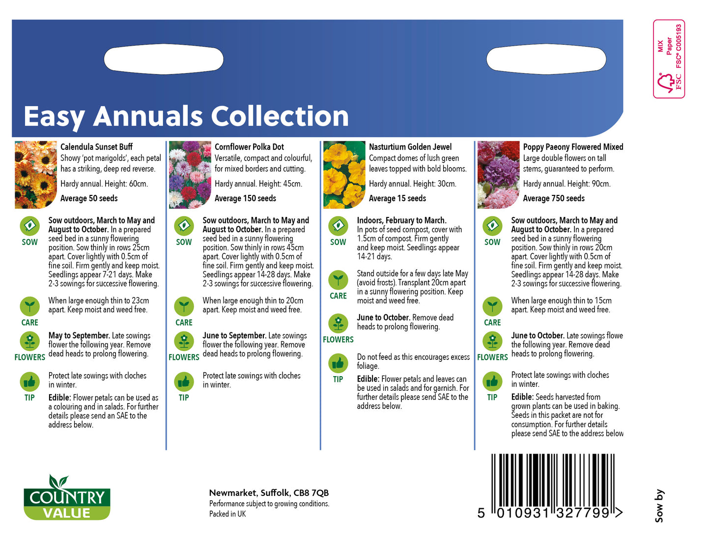 Easy Annuals Collection 965 Seeds