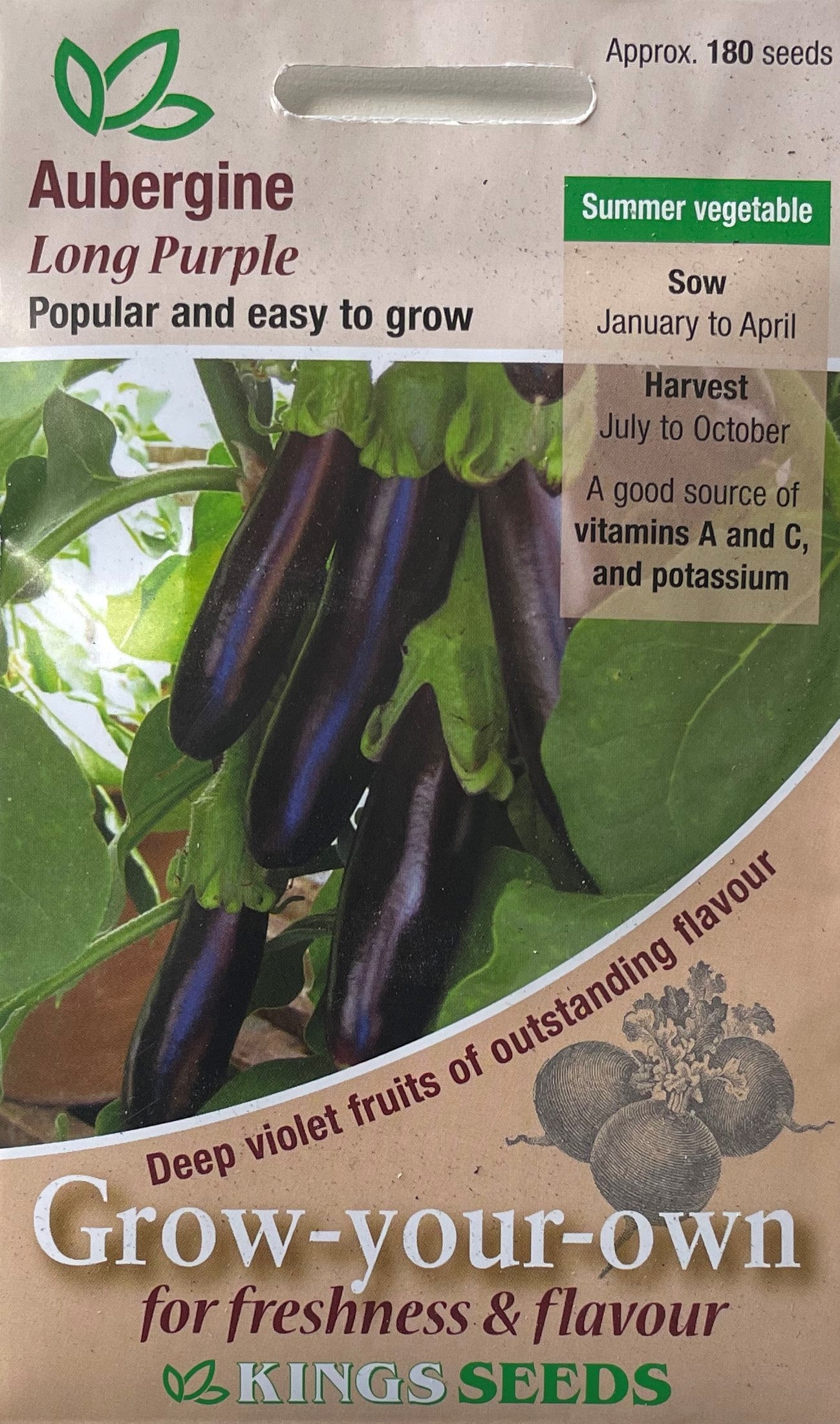 Aubergine Long Purple 180 Seeds