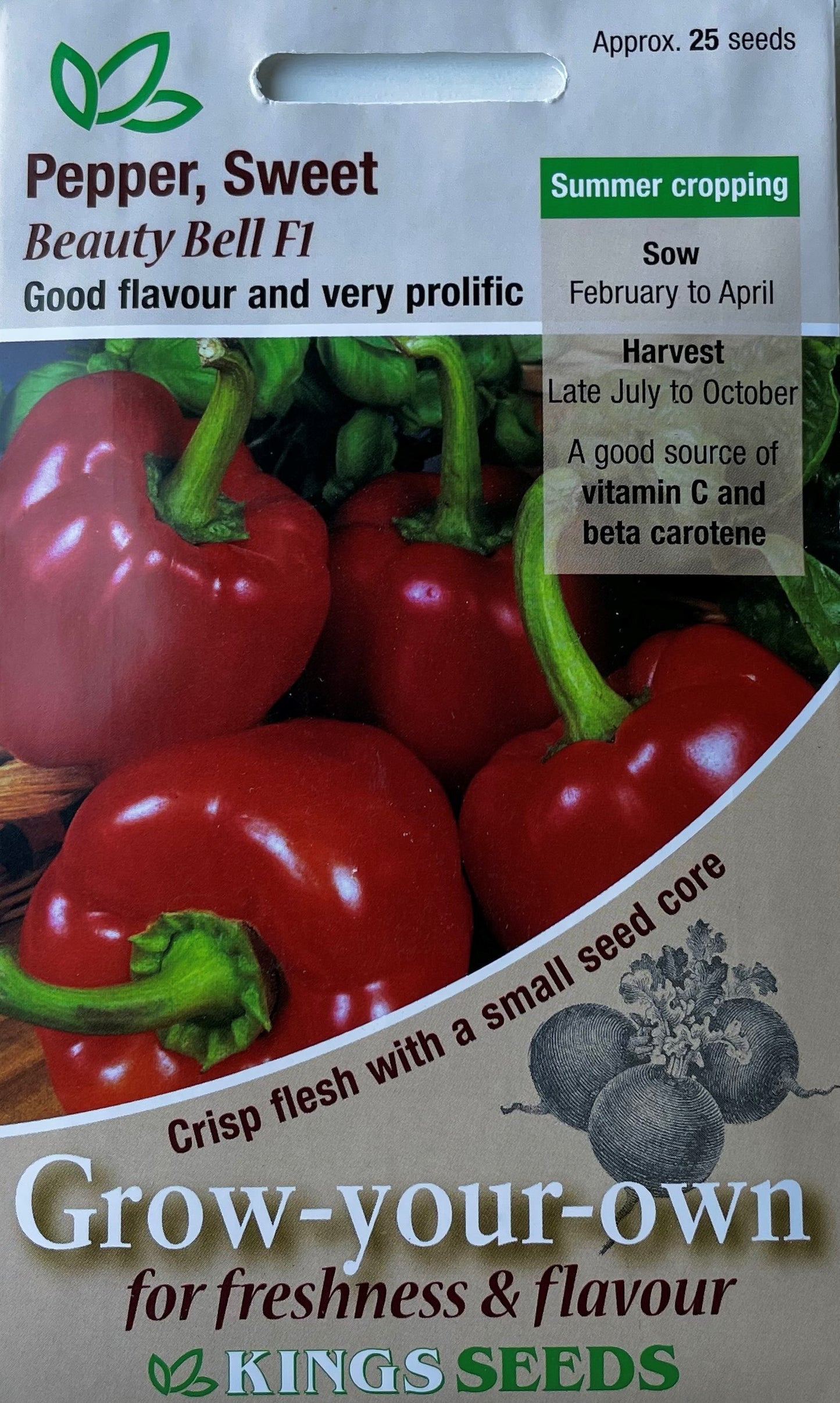 Sweet Pepper Beauty Bell F1 25 Seeds