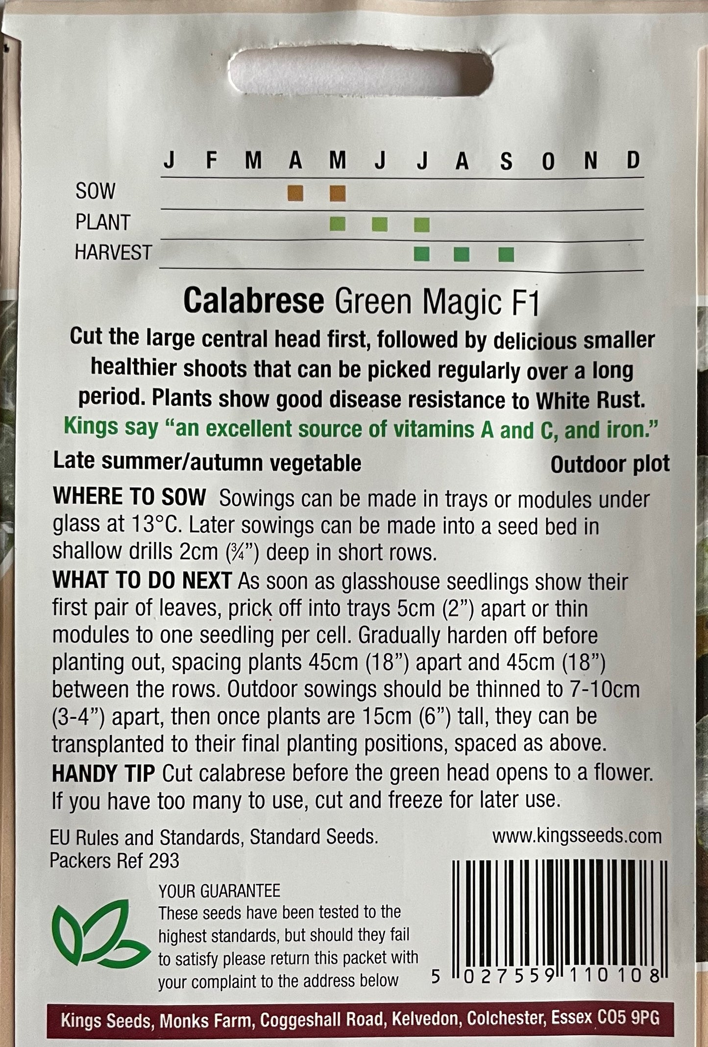 Calabrese/Broccoli Green Magic F1 75 Seeds