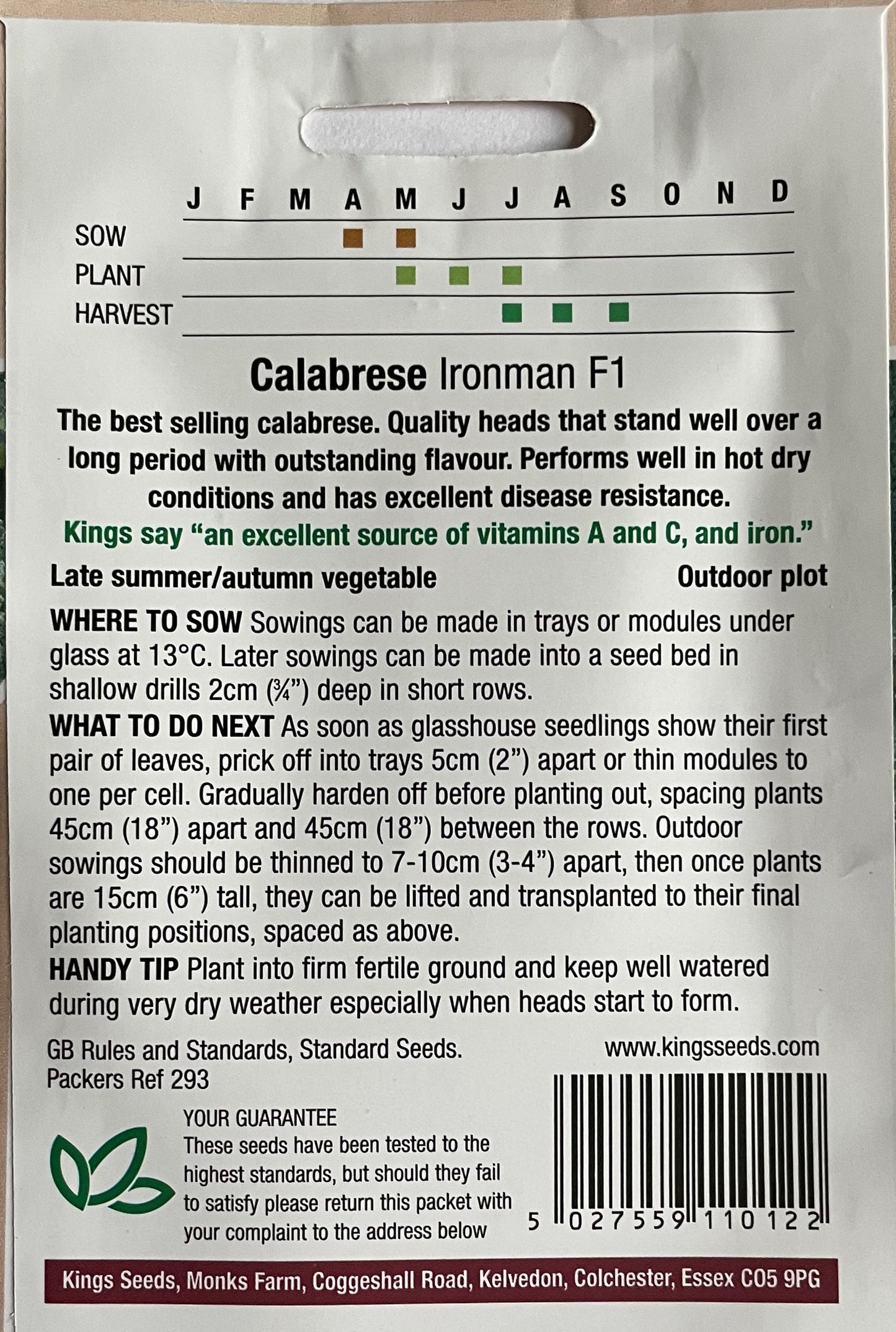 Calabrese/Broccoli Ironman F1 50 Seeds
