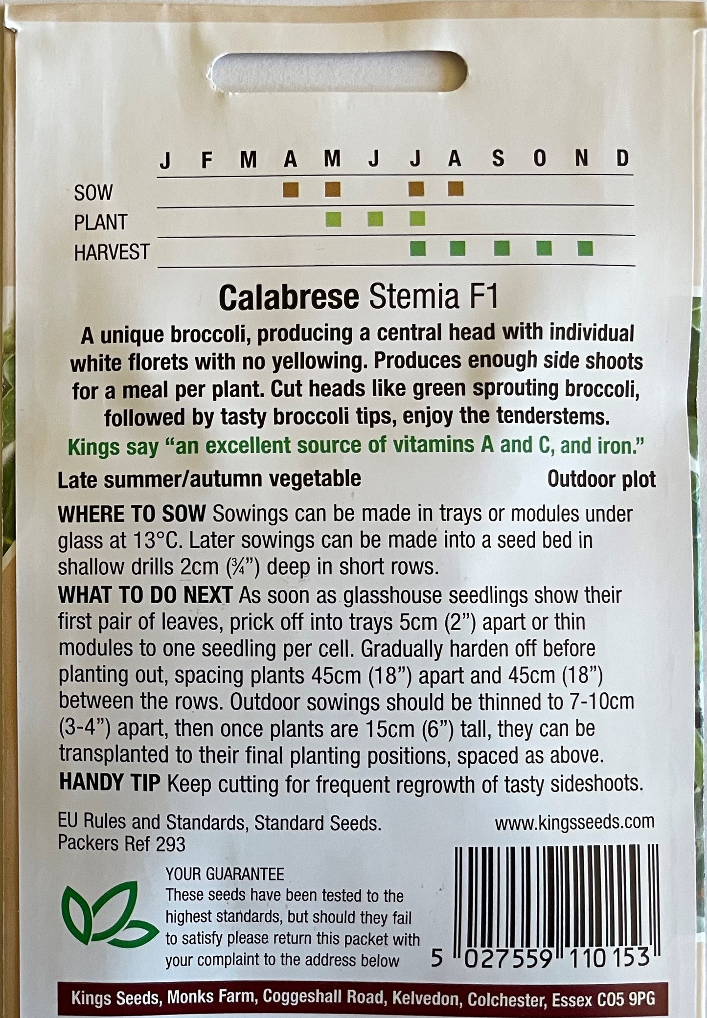 Calabrese Broccoli Stemia F1 25 Seeds