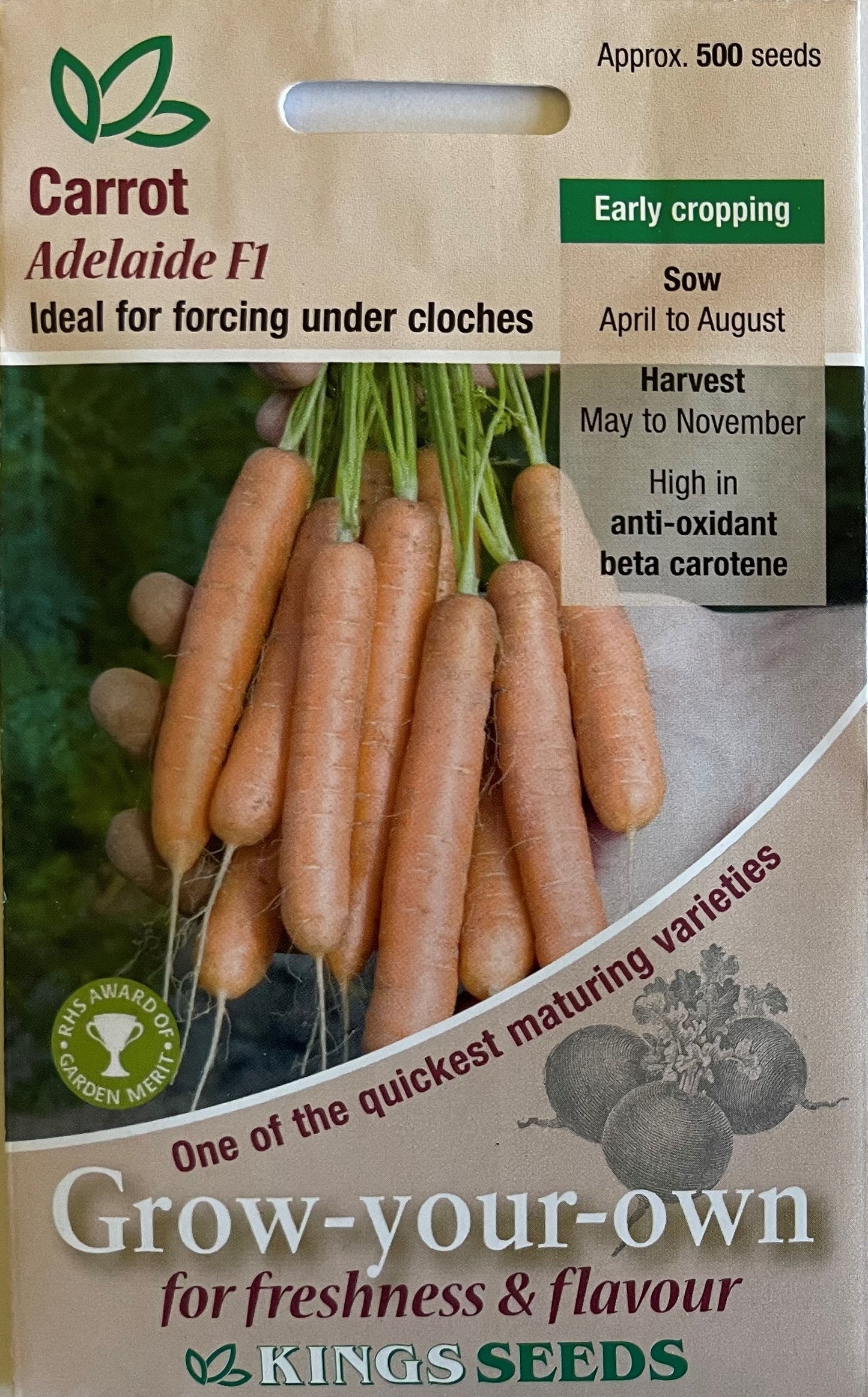 Carrot Adelaide F1 500 Seeds