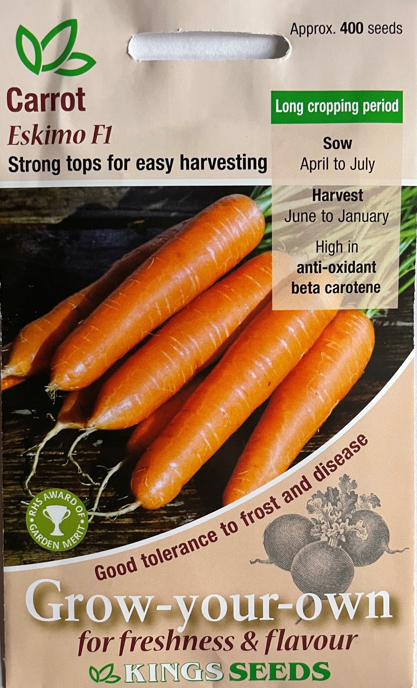 Carrot Eskimo F1 400 Seeds