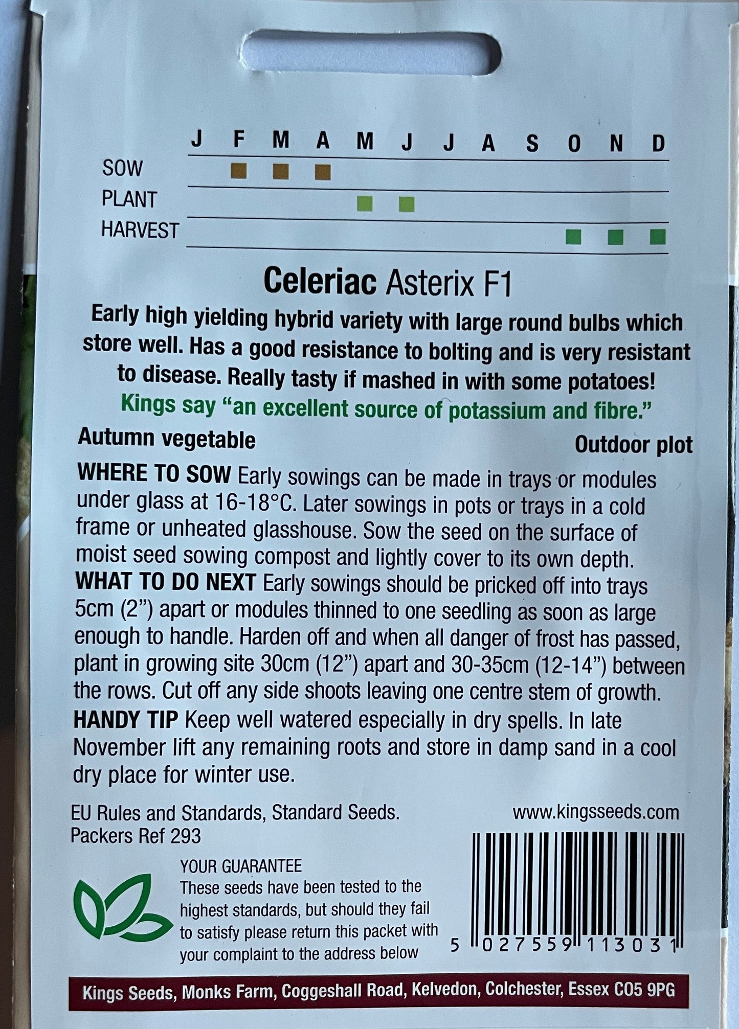 Celeriac Asterix F1 50 Seeds