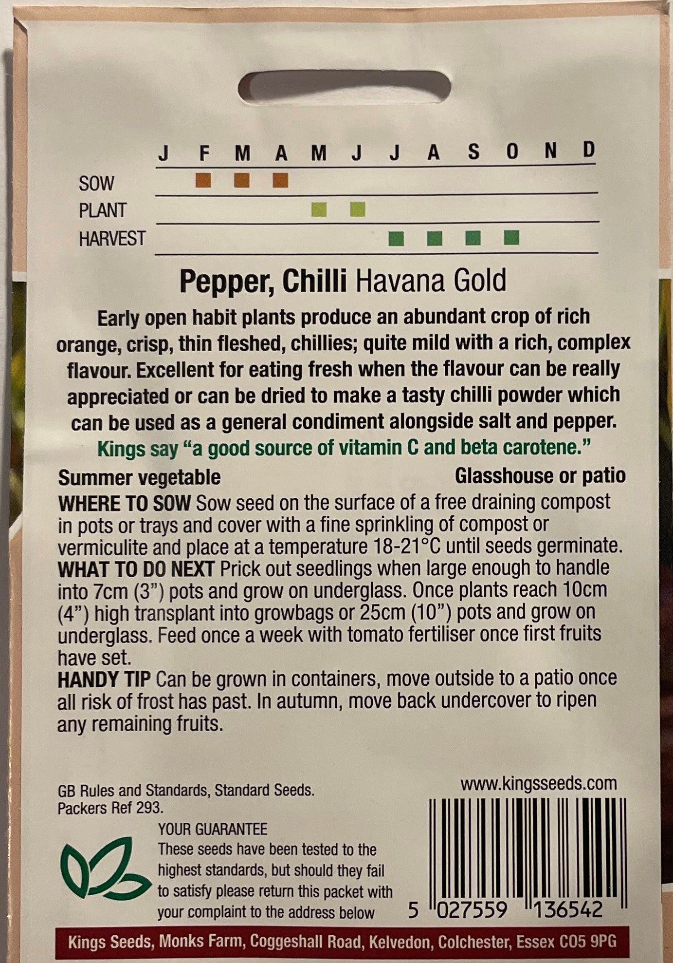 Chilli Pepper Havana Gold 10 Seeds