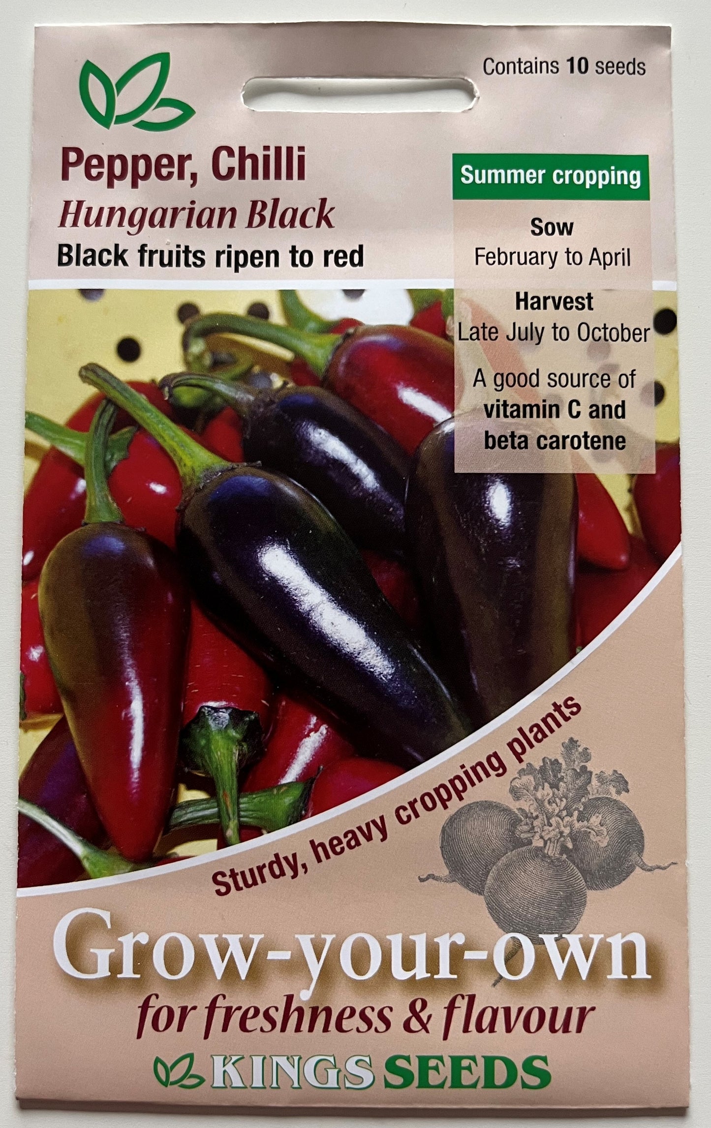 Chilli Pepper Hungarian Black 10 Seeds
