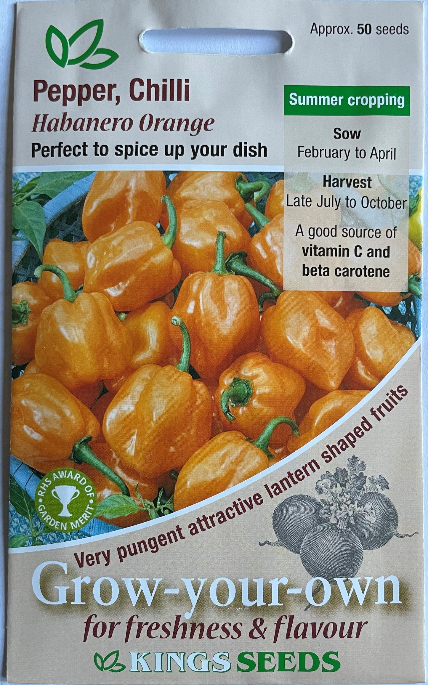 Chilli Pepper Habanero Orange 50 Seeds