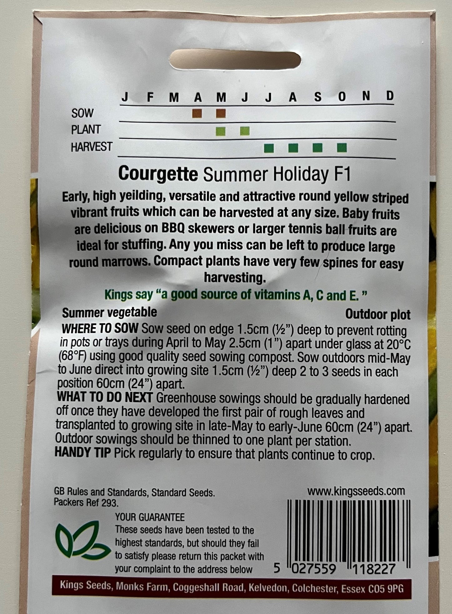 Courgette Summer Sun F1 10 Seeds