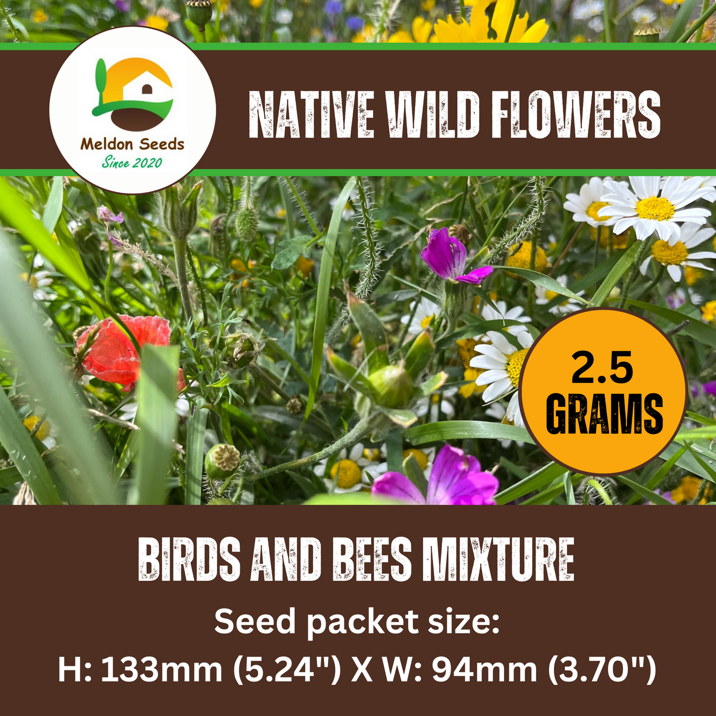 Wild Flowers Birds and Bees Mix 2.5g Seeds