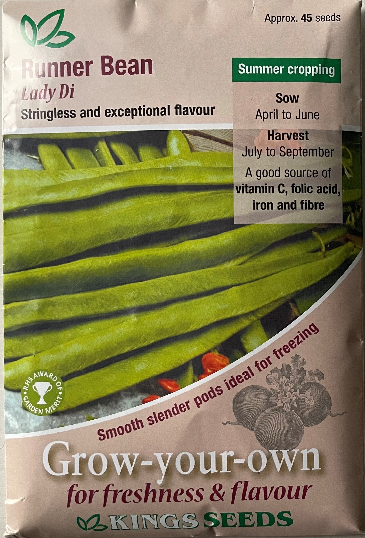 Runner Bean Lady Di 45 Seeds