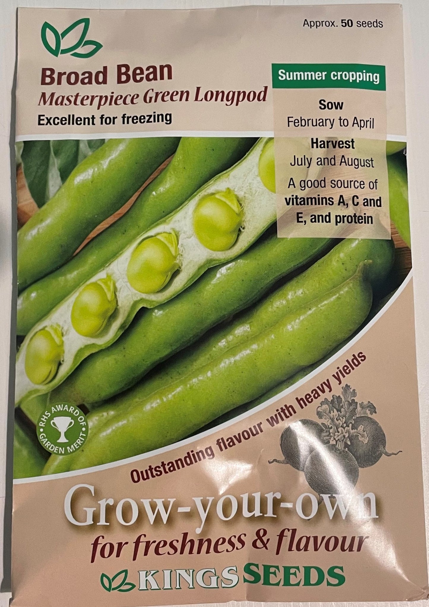 Broad Bean Masterpiece Green Longpod 50 seeds