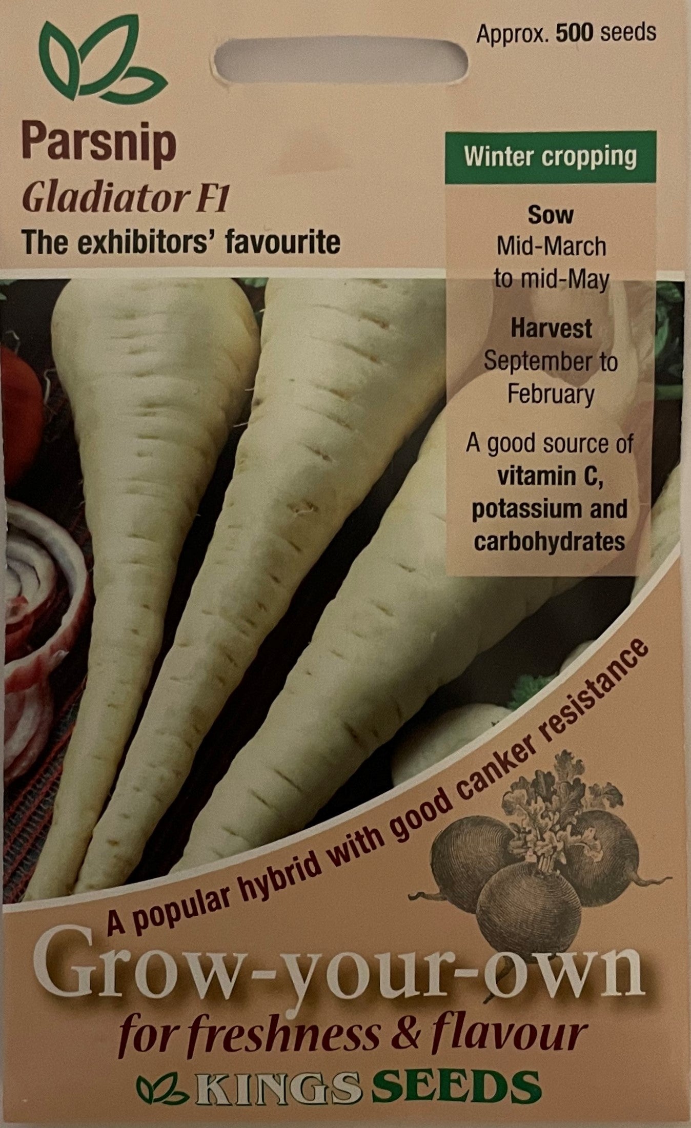 Parsnip Gladiator F1 500 Seeds