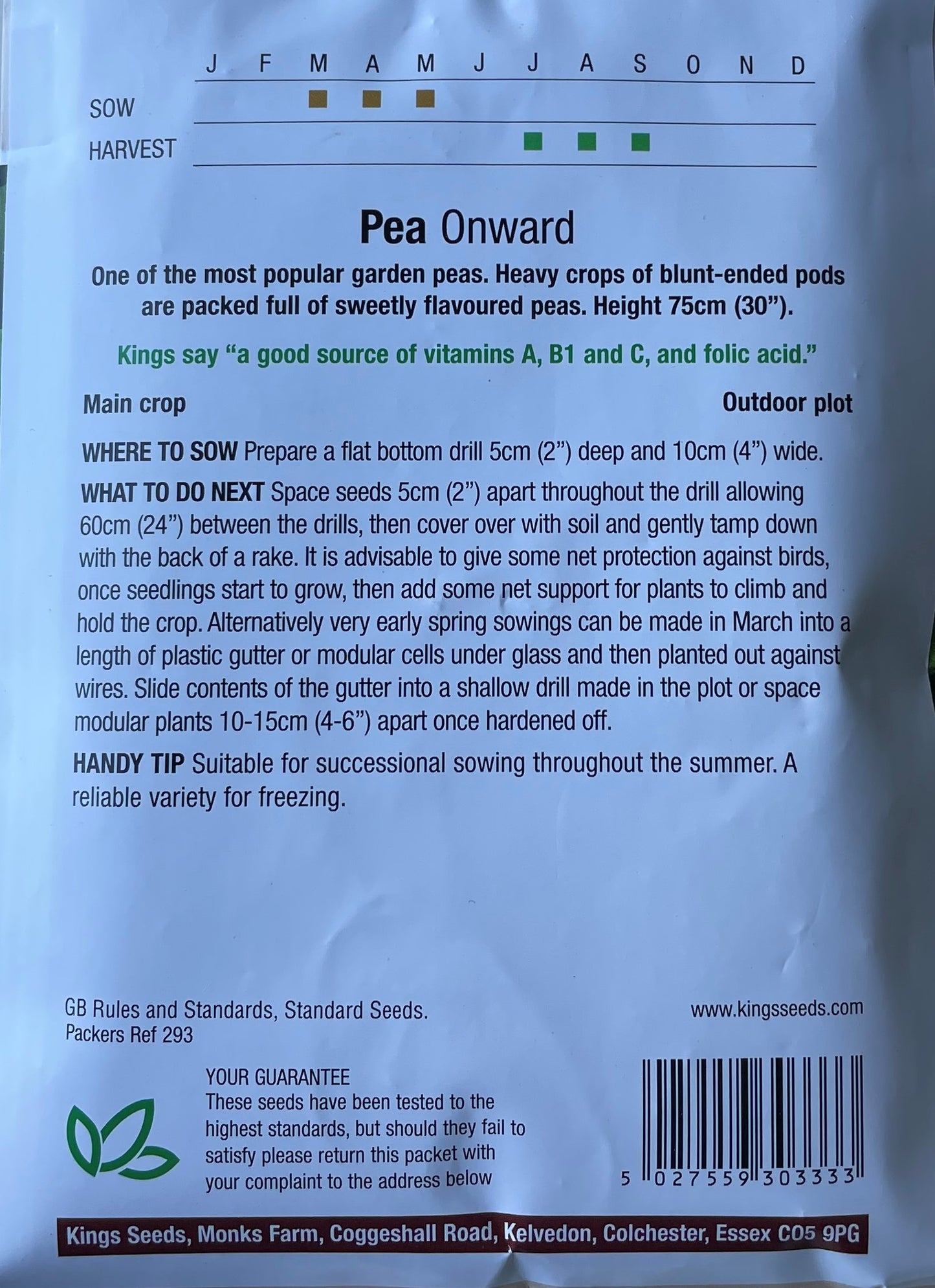 Pea Onward 350 Seeds