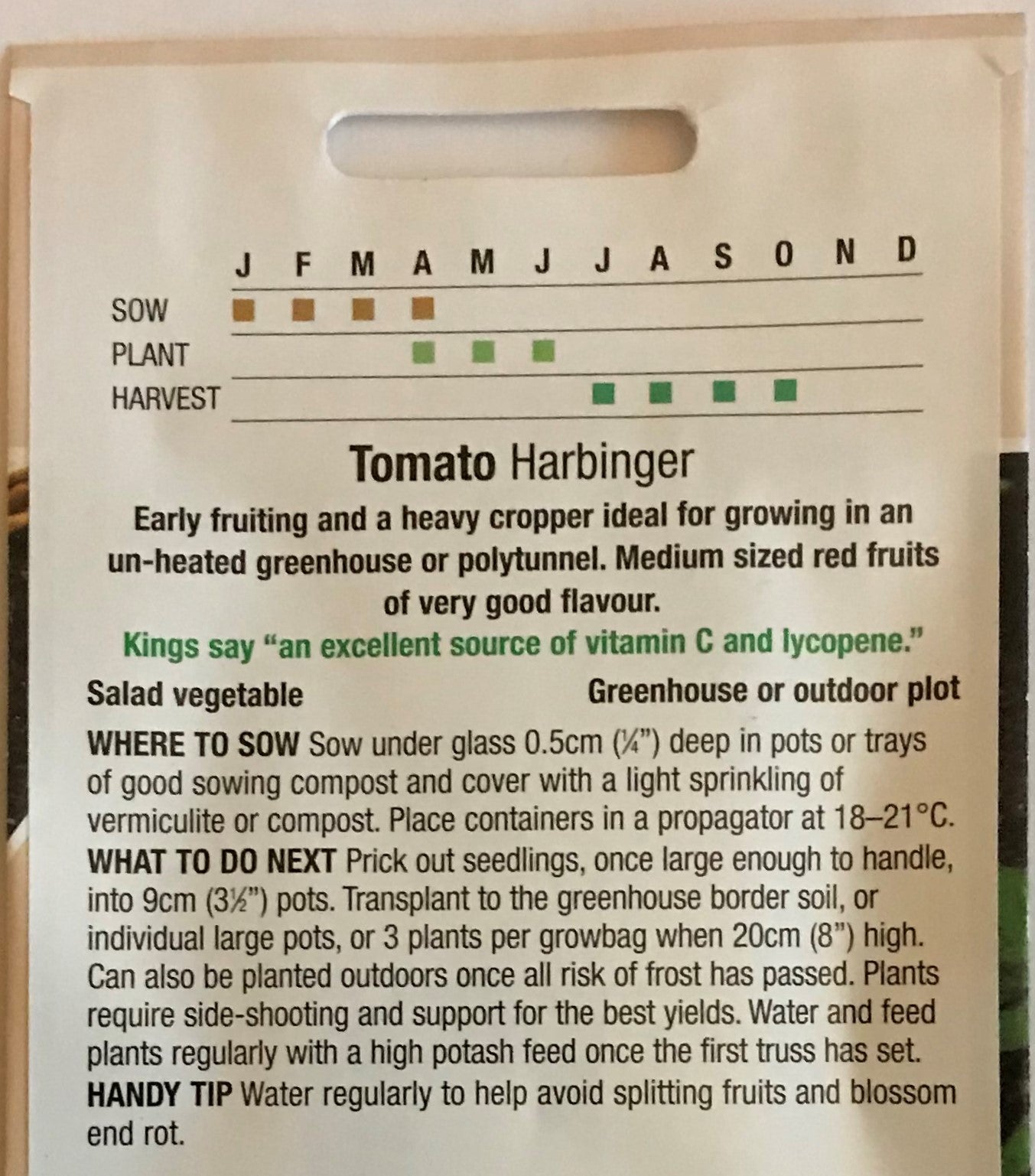 Tomato Harbinger 75 Seeds
