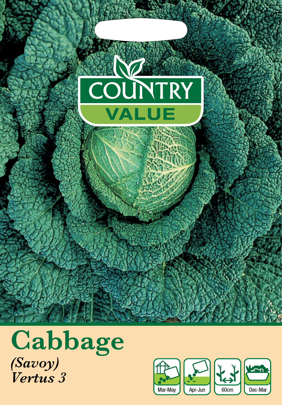 Cabbage (Savoy) Vertus 3 300 Seeds