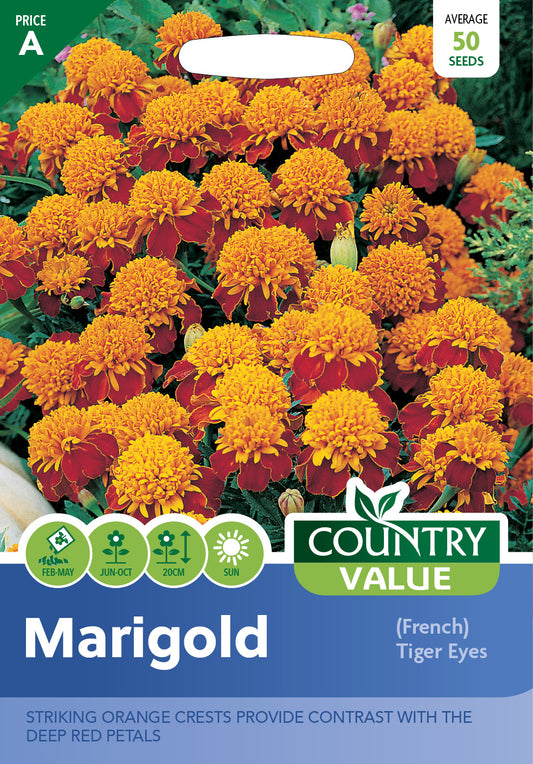 Marigold (French) Tiger Eyes 50 Seeds