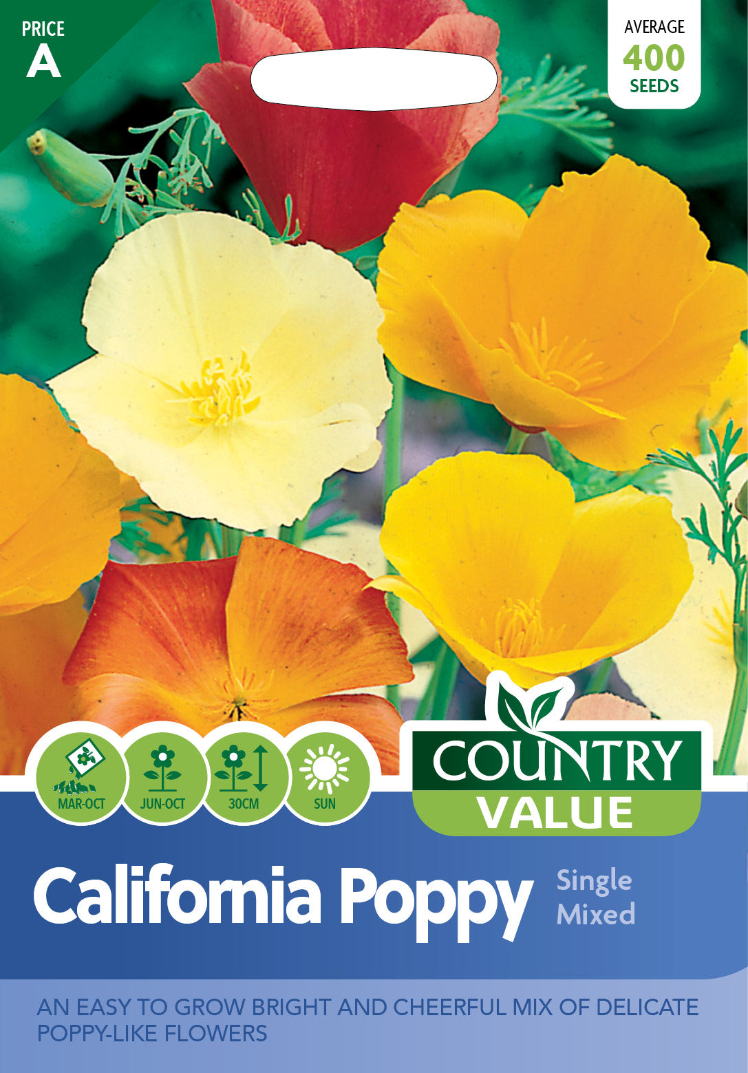 Poppy Eldon Californian Poppy Single Mixed 400 Seeds – Meldon Seeds