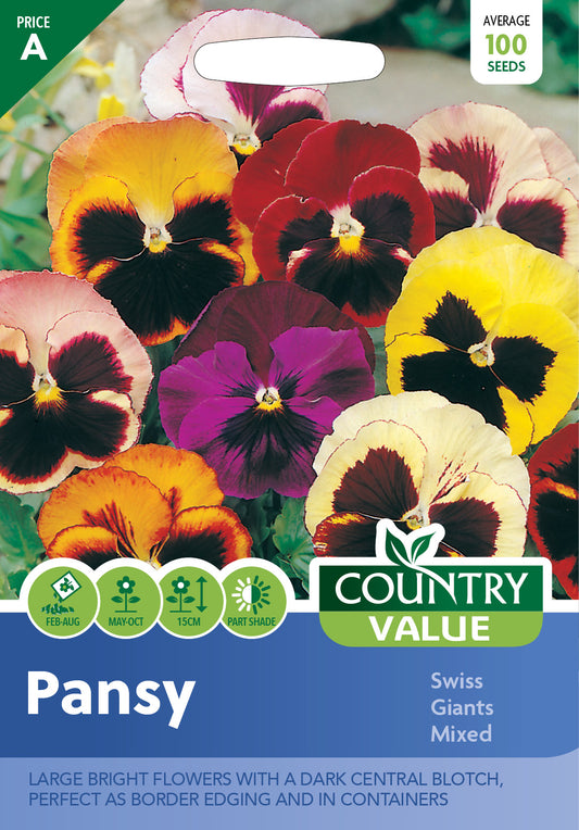 Pansy Swiss Giants Mixed 100 Seeds