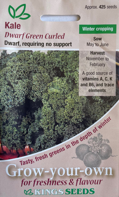 Kale Dwarf Green Curled 425 Seeds