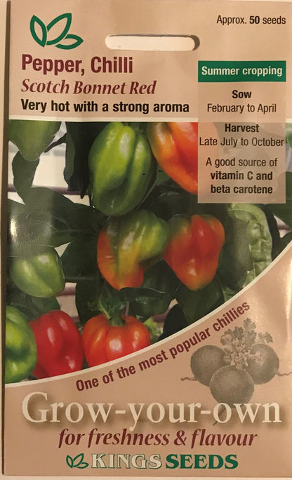 Chilli Pepper Scotch Bonnet Red 50 Seeds